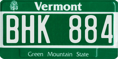 VT license plate BHK884