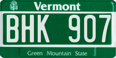 VT license plate BHK907