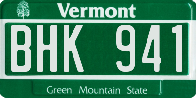 VT license plate BHK941