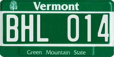 VT license plate BHL014