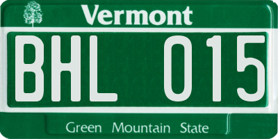 VT license plate BHL015
