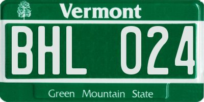 VT license plate BHL024
