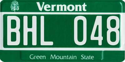 VT license plate BHL048