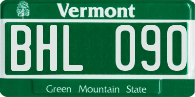 VT license plate BHL090