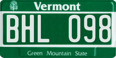 VT license plate BHL098