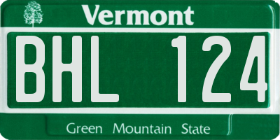 VT license plate BHL124