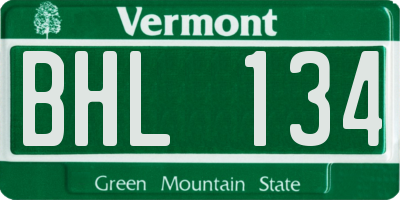VT license plate BHL134