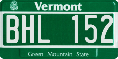 VT license plate BHL152