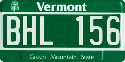 VT license plate BHL156