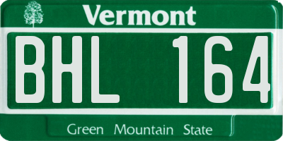 VT license plate BHL164