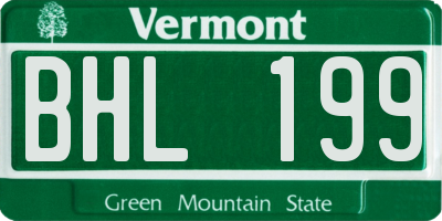 VT license plate BHL199