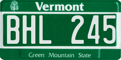 VT license plate BHL245