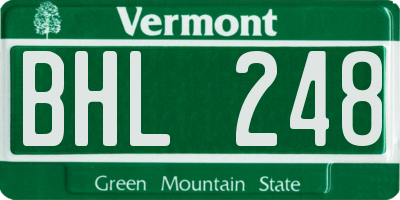 VT license plate BHL248
