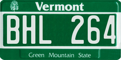 VT license plate BHL264