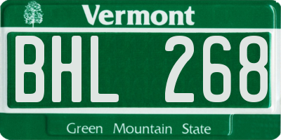 VT license plate BHL268