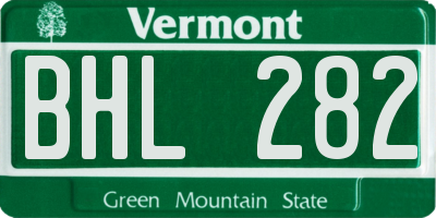 VT license plate BHL282