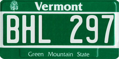 VT license plate BHL297