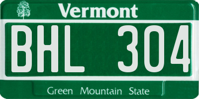 VT license plate BHL304
