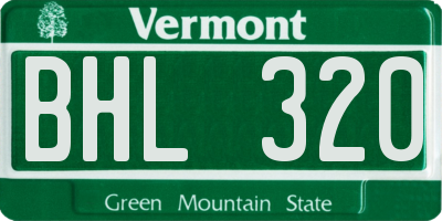 VT license plate BHL320