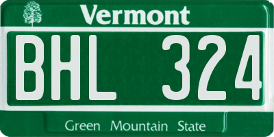 VT license plate BHL324