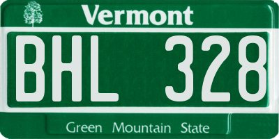VT license plate BHL328