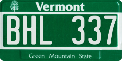 VT license plate BHL337