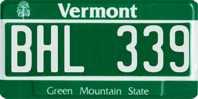 VT license plate BHL339