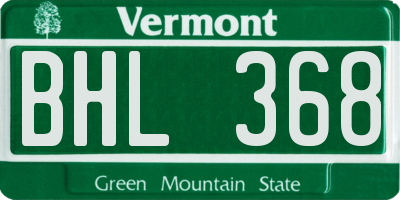 VT license plate BHL368