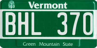 VT license plate BHL370