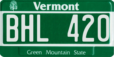 VT license plate BHL420