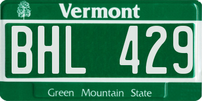 VT license plate BHL429