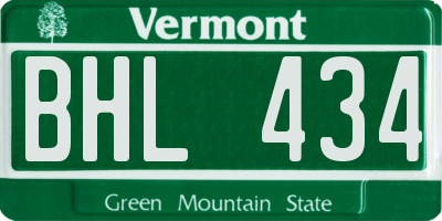 VT license plate BHL434
