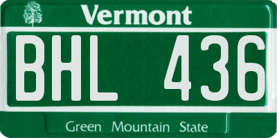 VT license plate BHL436