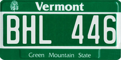 VT license plate BHL446