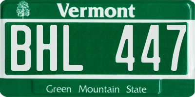 VT license plate BHL447