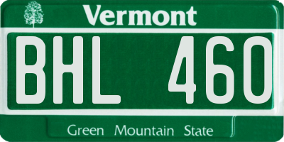 VT license plate BHL460
