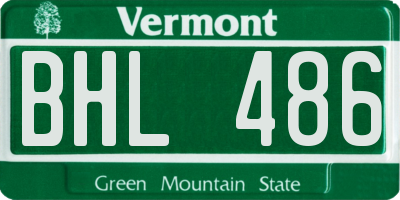 VT license plate BHL486