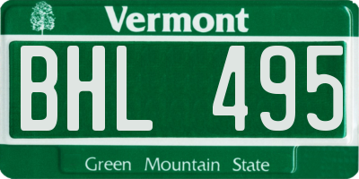 VT license plate BHL495