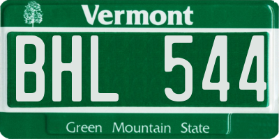 VT license plate BHL544