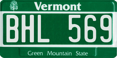 VT license plate BHL569