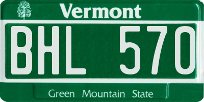 VT license plate BHL570