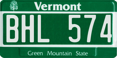 VT license plate BHL574