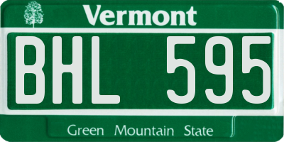 VT license plate BHL595