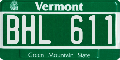 VT license plate BHL611