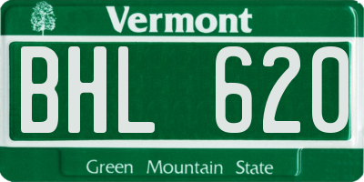 VT license plate BHL620