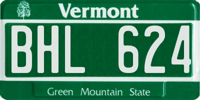 VT license plate BHL624