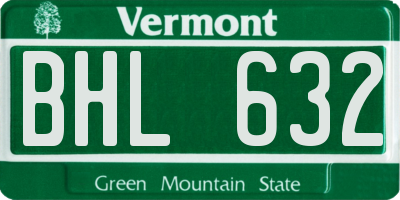 VT license plate BHL632