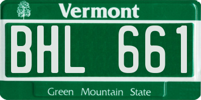 VT license plate BHL661