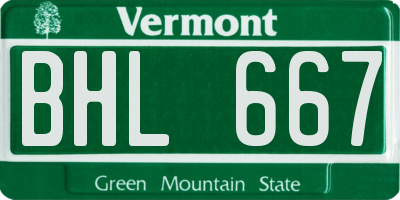 VT license plate BHL667