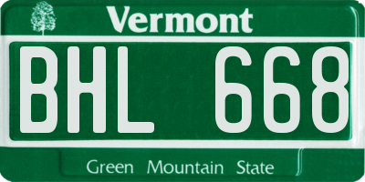 VT license plate BHL668